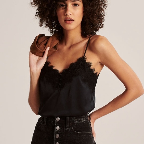 Abercrombie & Fitch Tops - Abercrombie & Fitch | Black Lace Satin Tank